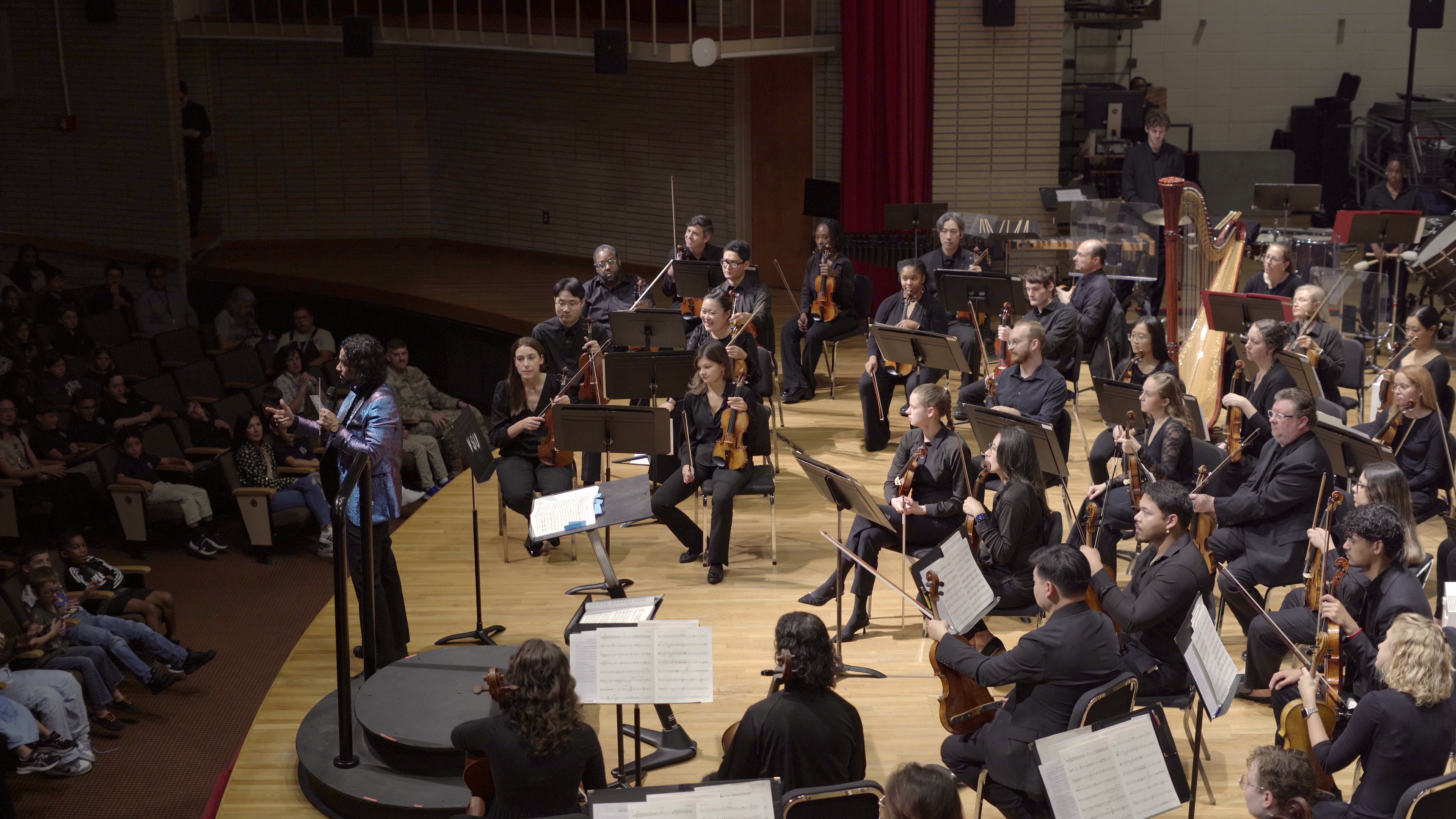 Students at a Valdosta Symphony Orchestra youth concert in Whitehead Auditorium